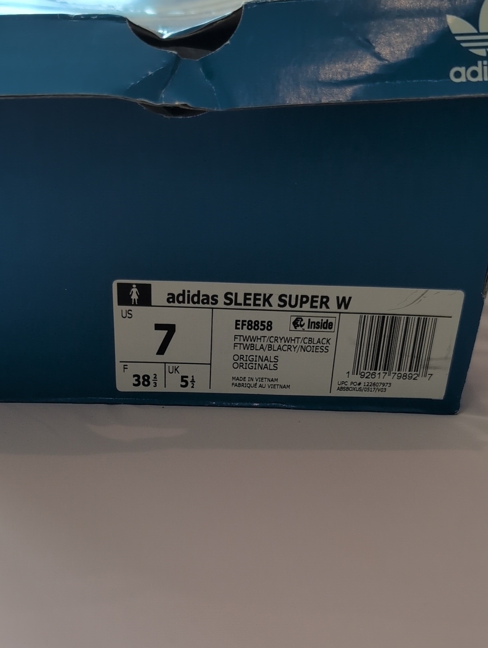 adidas Sleek Super W White and Black Women’s Athletic Shoes